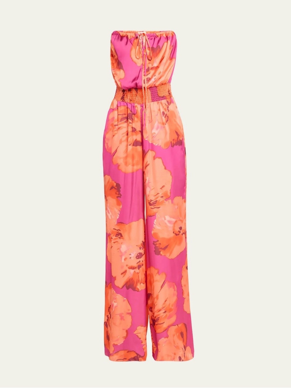 Ramy Brook Mindy Strapless Wide Leg Pink Watercolor Print Jumpsuit Size S - Picture 3 of 8